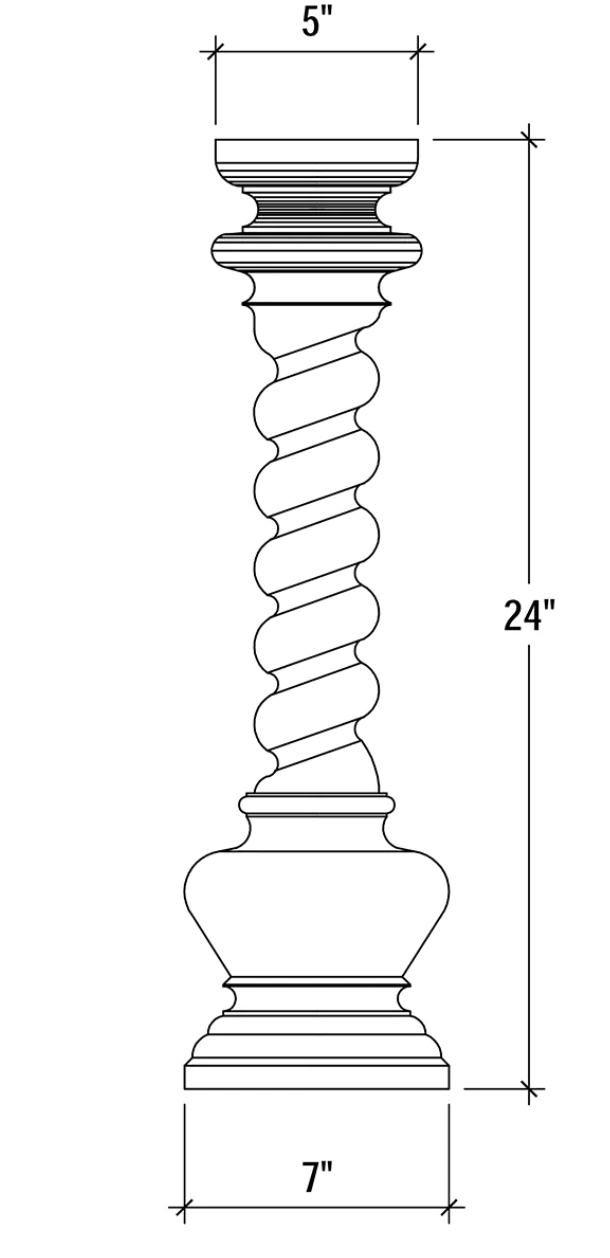 Candlestick Barley Twist Large