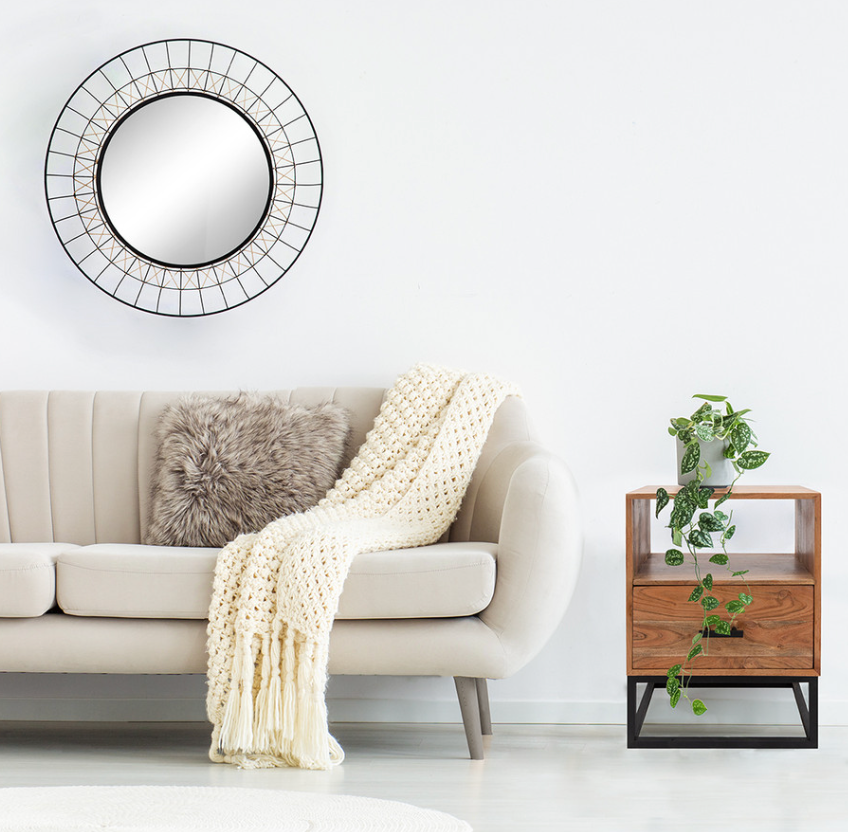 24" Wood/Metal Side Table