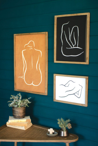 Framed Nude Prints Under Glass