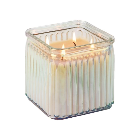 Candle Sweet Grace Iridescent Ribbed Glass