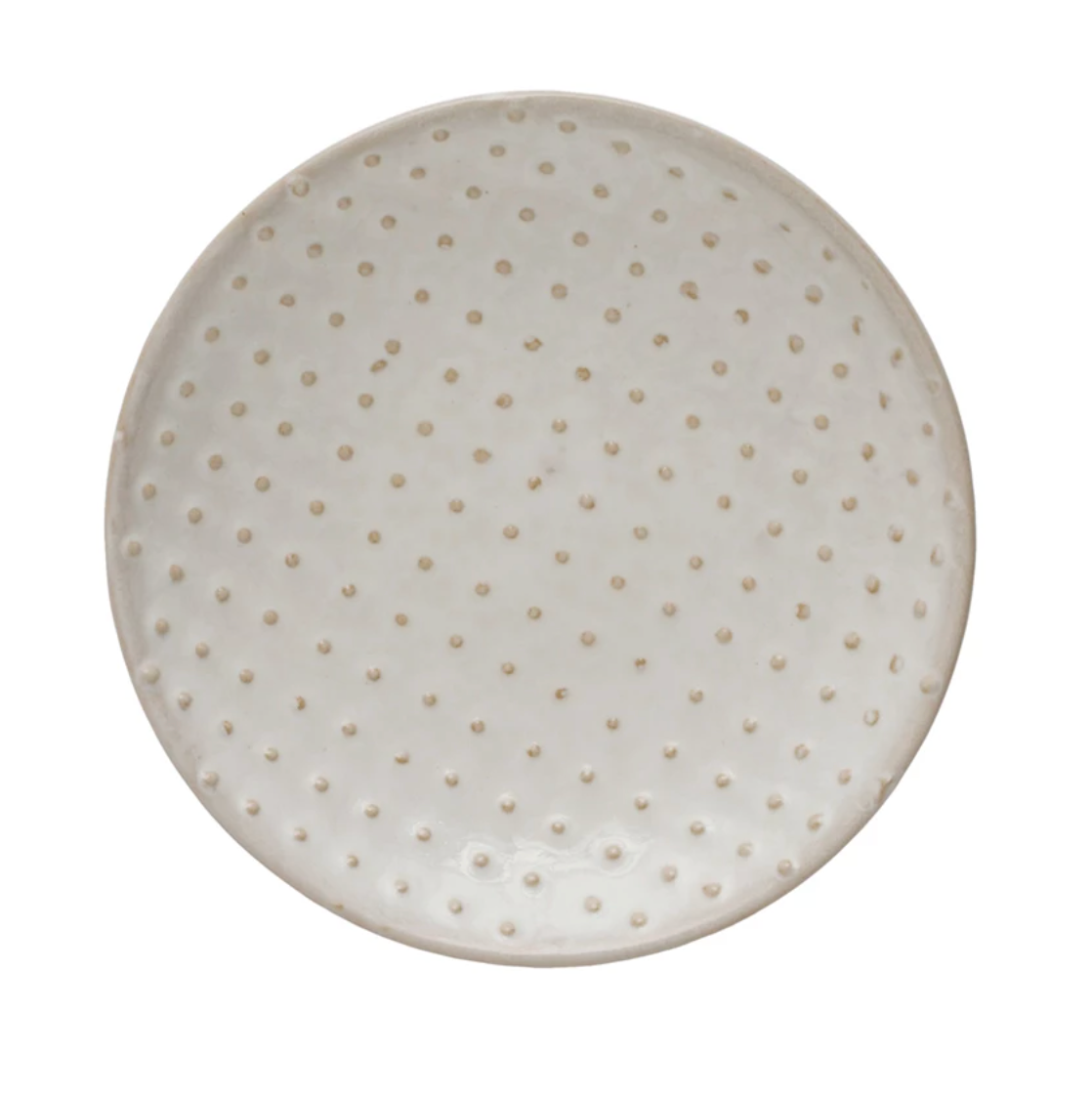 Dinnerware Embossed Stoneware Hobnail Plate, Reactive Glaze