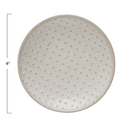 Dinnerware Embossed Stoneware Hobnail Plate, Reactive Glaze