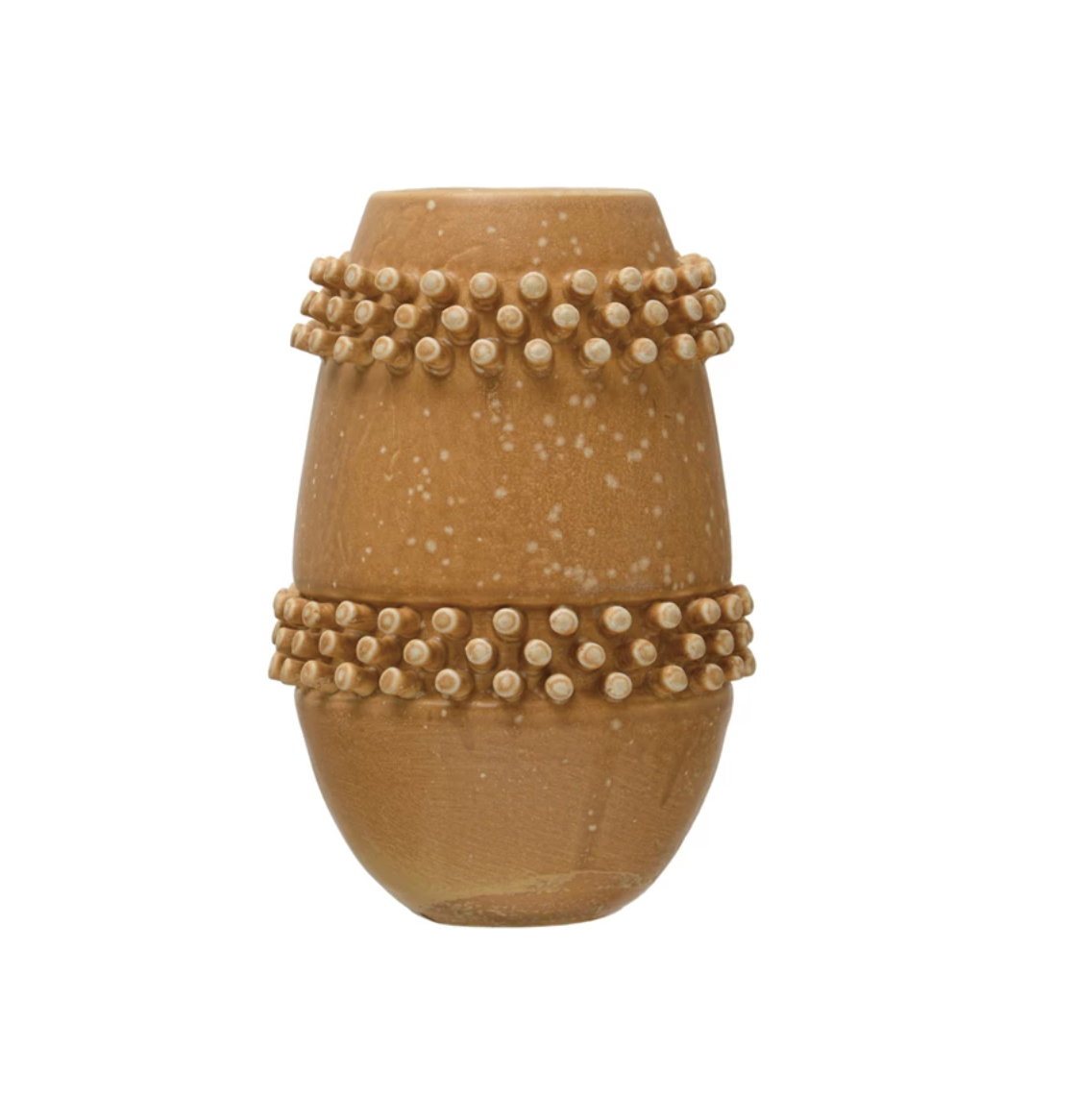 Stoneware Vase w/ Raised Dots 6.25", Reactive Glaze