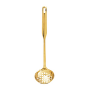 Stainless Steel Slotted Ladle, Gold Finish