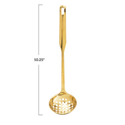 Stainless Steel Slotted Ladle, Gold Finish