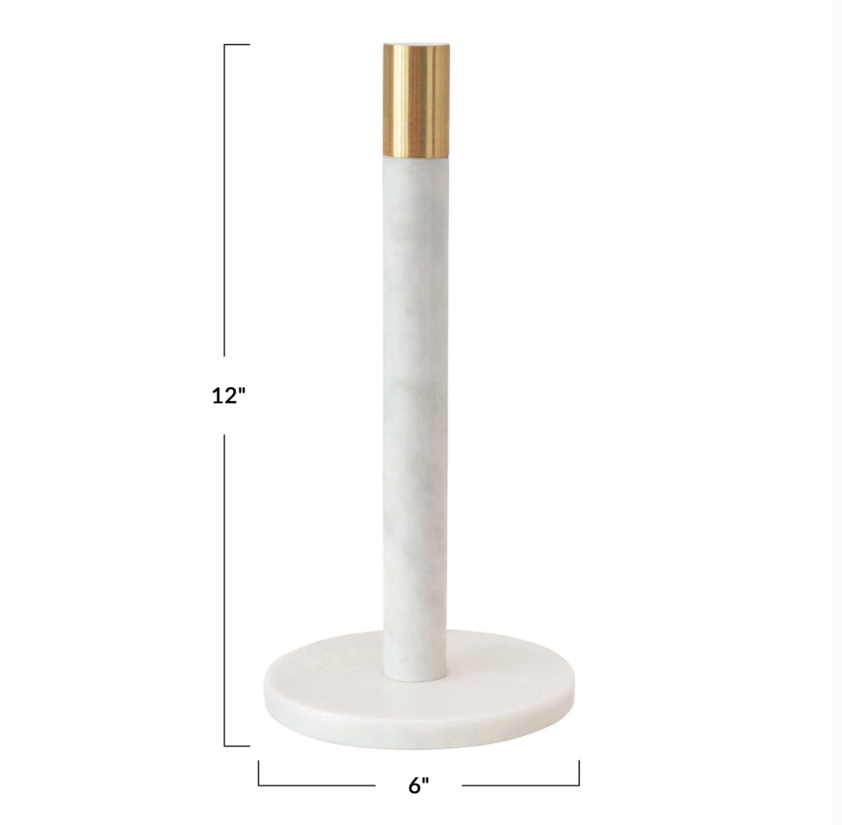 Marble Towel Holder with Brass Top