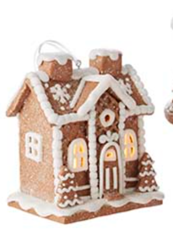 Lighted Gingerbread House Ornament