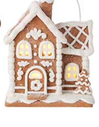 5" Lighted Gingerbread House Ornament