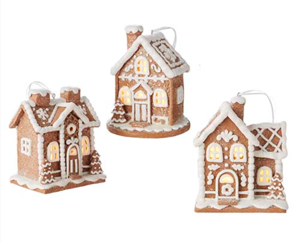 5" Lighted Gingerbread House Ornament