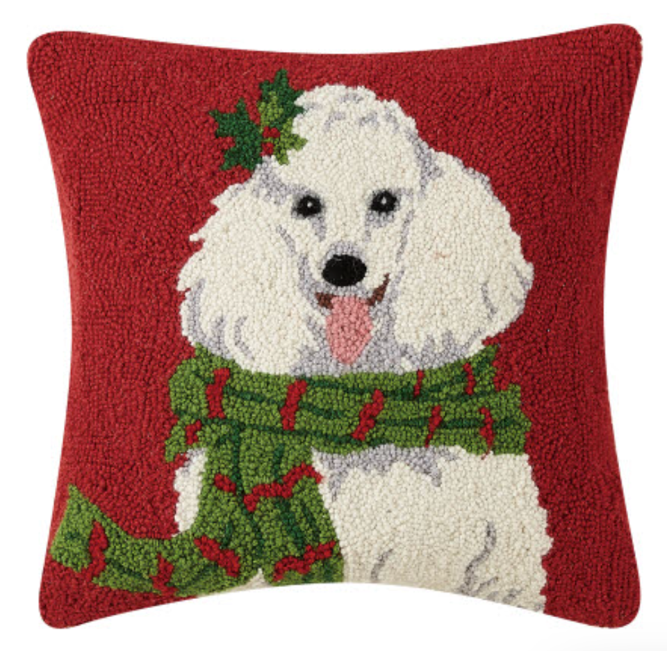 Christmas Poodle Hook Pillow