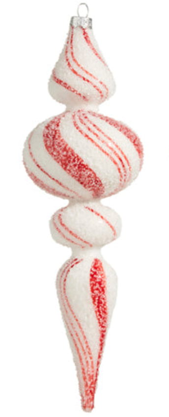 Ornament 9.5" Peppermint Finial