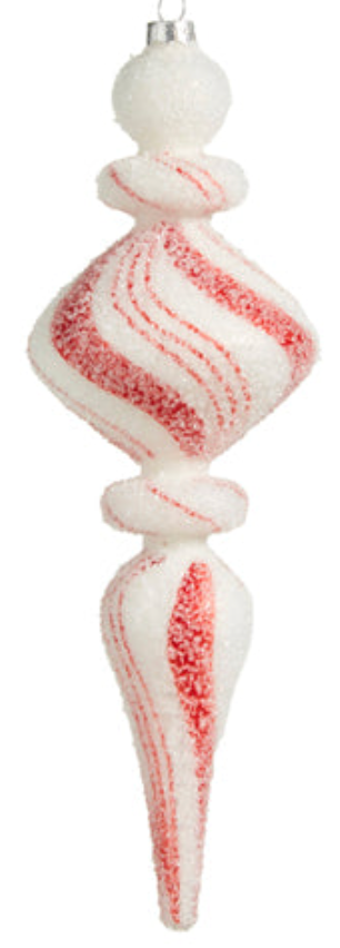 Ornament 9.5" Peppermint Finial