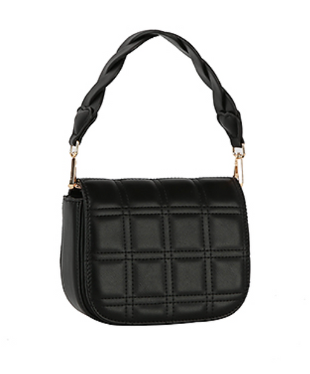 Checker Pattern Stitched Handbag