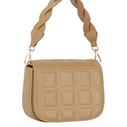 Checker Pattern Stitched Handbag