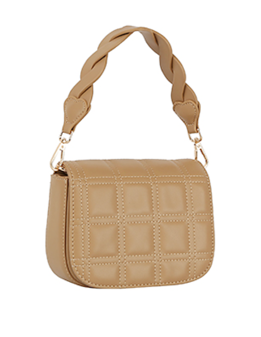 Checker Pattern Stitched Handbag