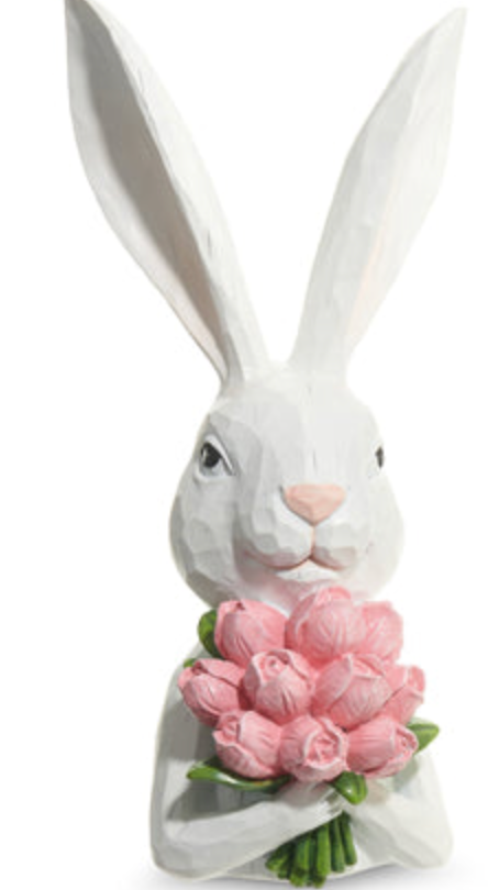 Bunny Bust with Flowers