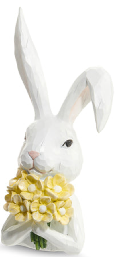 Bunny Bust with Flowers