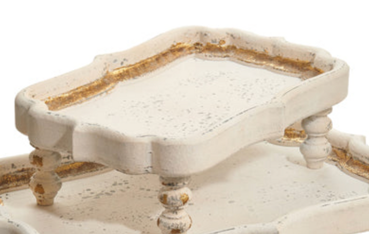 Distressed White Wood Trays