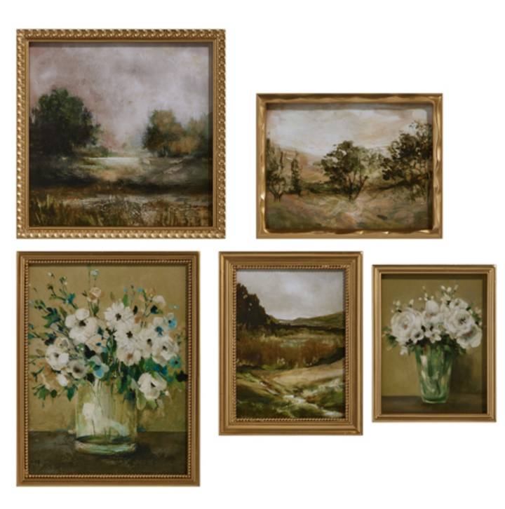 Landscape and Flower Framed Art