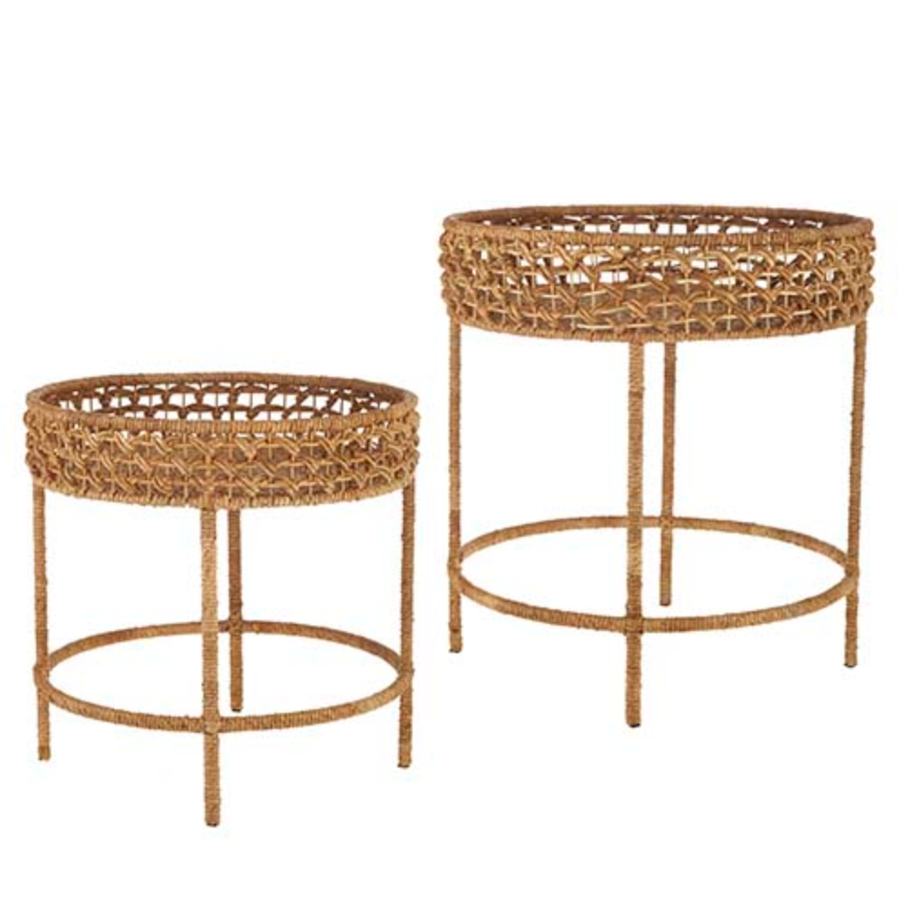 Woven Rattan Accent Table