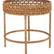Woven Rattan Accent Table