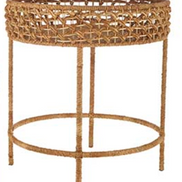 Woven Rattan Accent Table