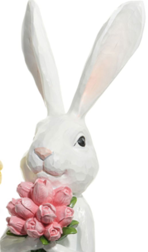 Bunny Bust with Flowers