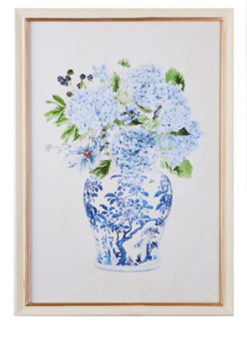 27.5 " Hydrangeas in Vase Framed Print