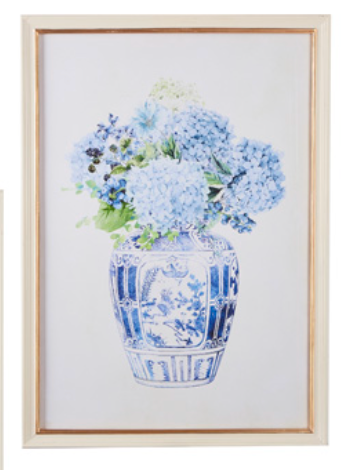 27.5 " Hydrangeas in Vase Framed Print