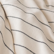 Smooth Cotton Ivory Bed Blanket with Stripes