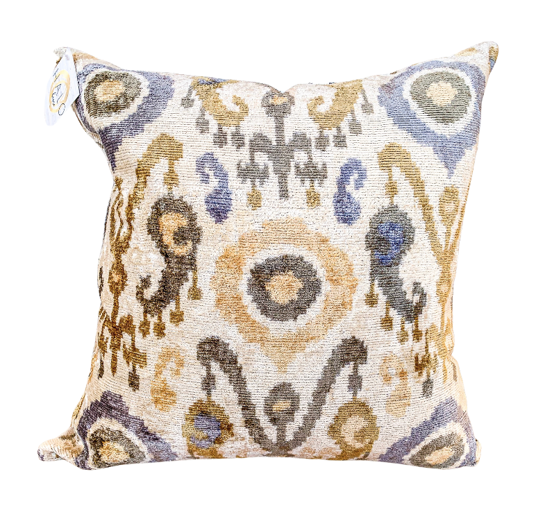Velvet Multicolor Pattern Pillow DG