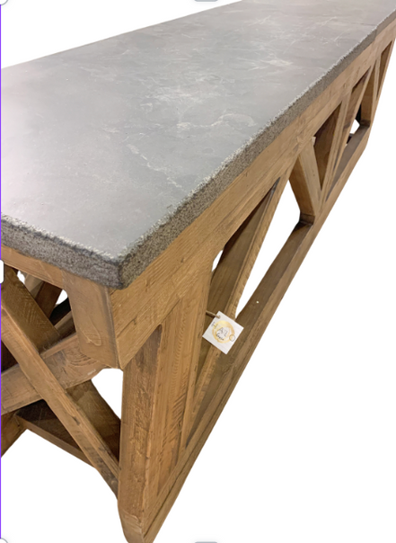 Marbela Console Table Brown/Blue Stone