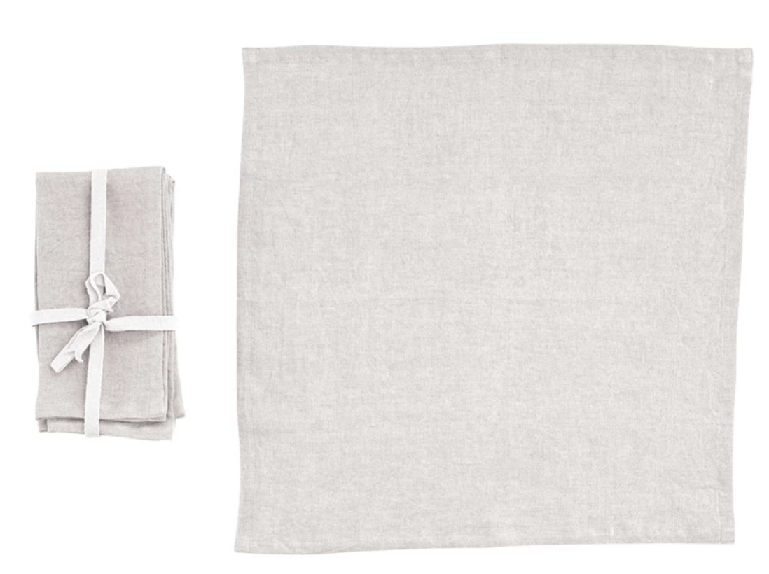 Set of 4 Stonewashed Linen Napkins