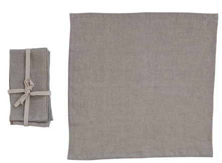 Set of 4 Stonewashed Linen Napkins