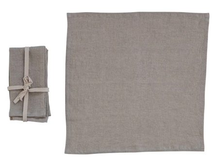 Set of 4 Stonewashed Linen Napkins