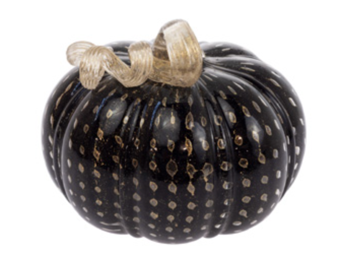 Black & Gold Glass Pumpkin