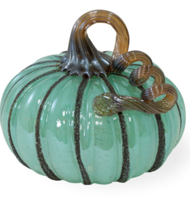 Blue Autumn Glass Pumpkin Collection