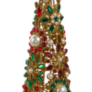 Pearl and Jeweled Trees with Gold Glitter