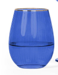 Ribbed Blue Glassware