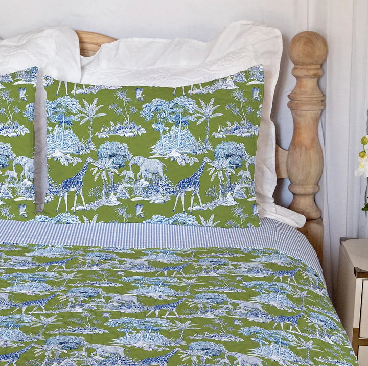 Ozara Jungle Olive Green Quilt Set
