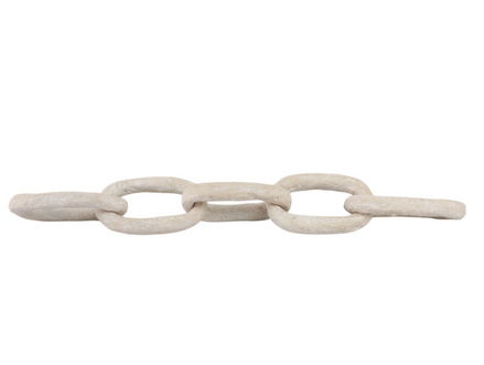 31x5" Paper Mache 5-Link Chain in White
