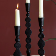 Waxed Balck Forged Iron Taper Candle Holders