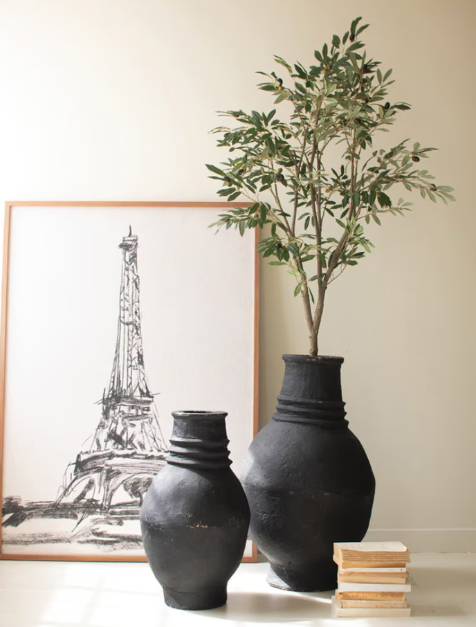 Paper Mache Oval Urns