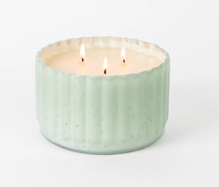 Sweet Grace Green Ribbed 3 Wick Candle
