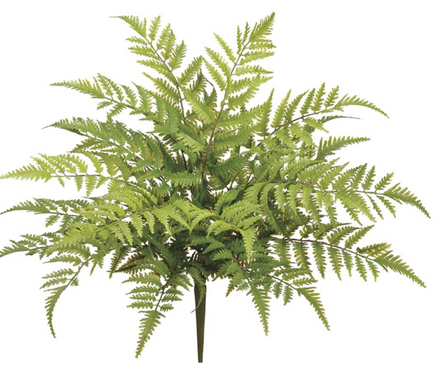 22" Green Soft Plastic New Leather Fern Bush