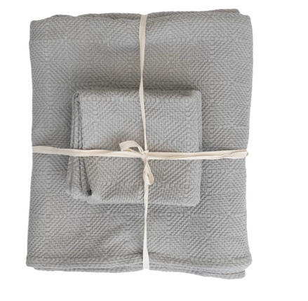 Woven Cotton Queen Bed Set
