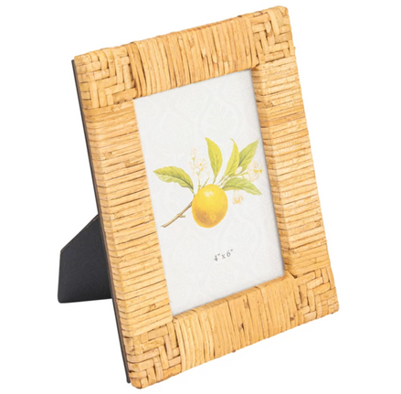 Hand-Woven Rattan Photo Frame
