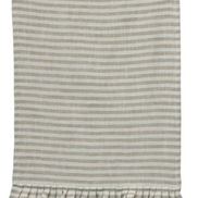 Cotton Striped Tea Towel w/ Ruffle