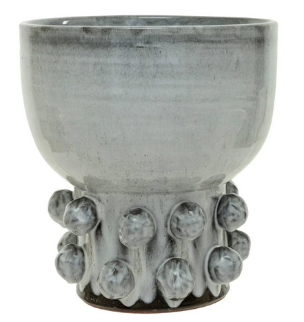 Terra-cotta Footed Vase w/ Raised Dots