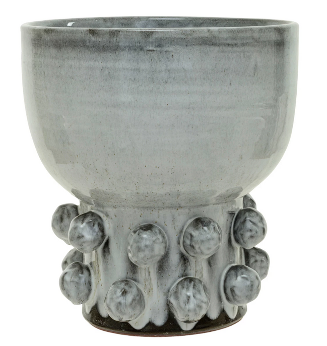 Terra-cotta Footed Vase w/ Raised Dots